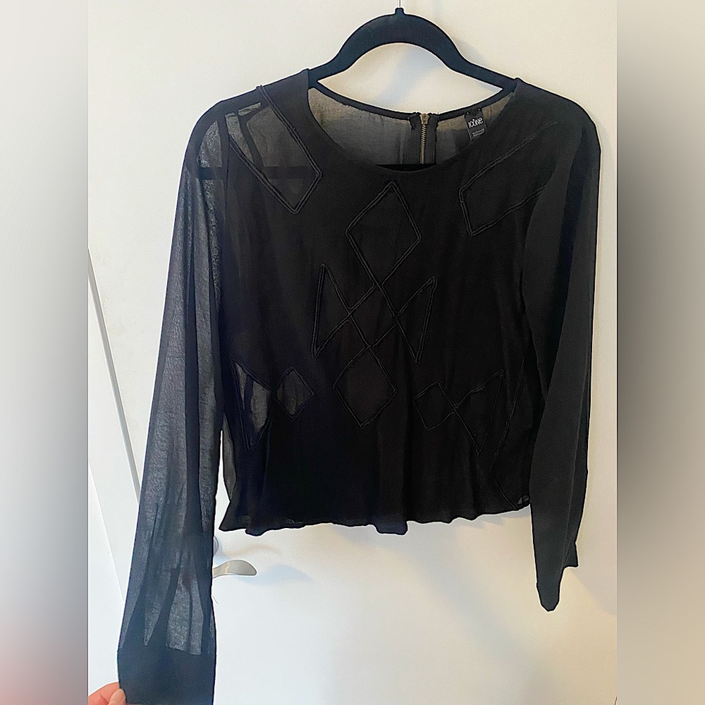 Chiffon long sleeve sheer top